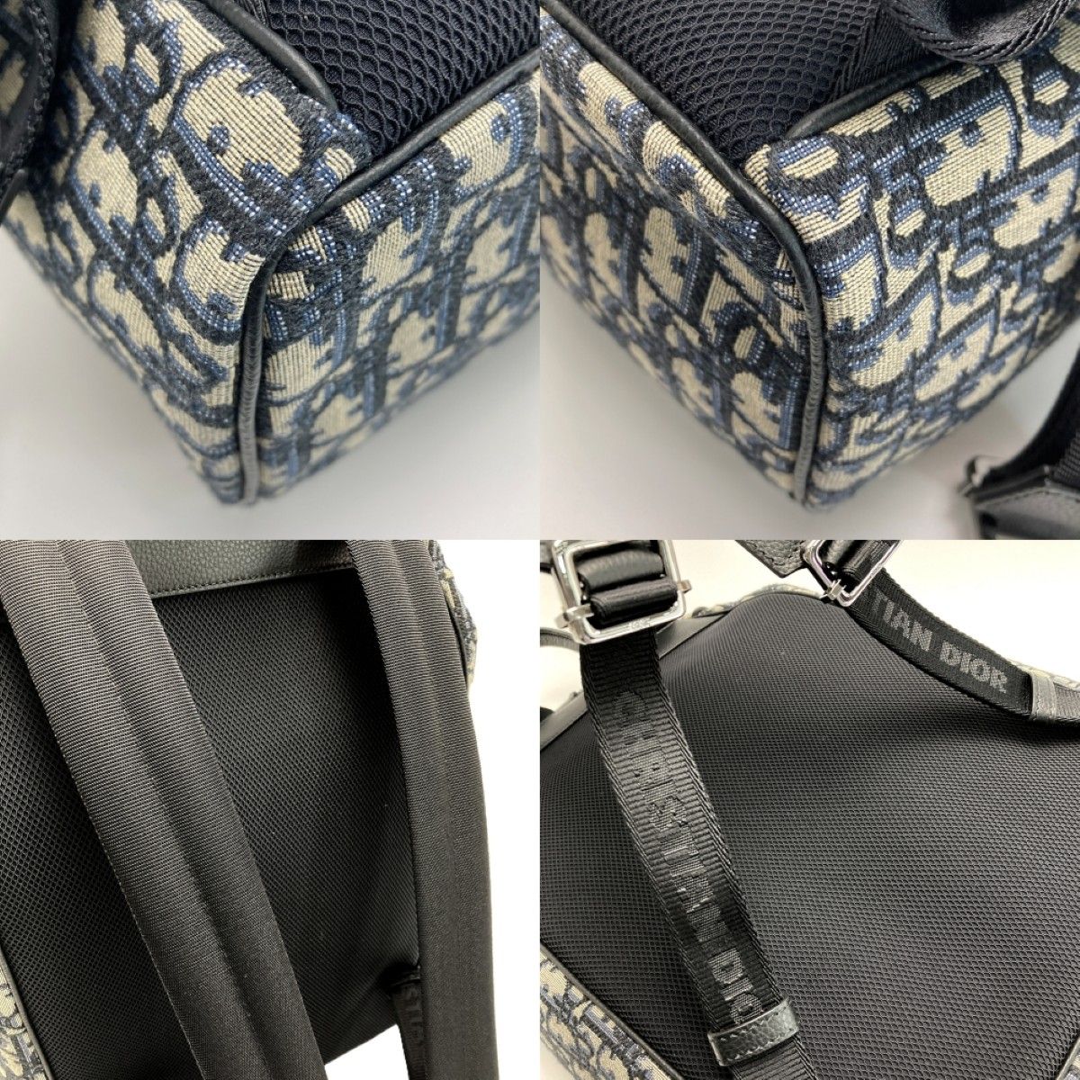 Dior Oblique Motion Backpack Navy Cloth — view 7