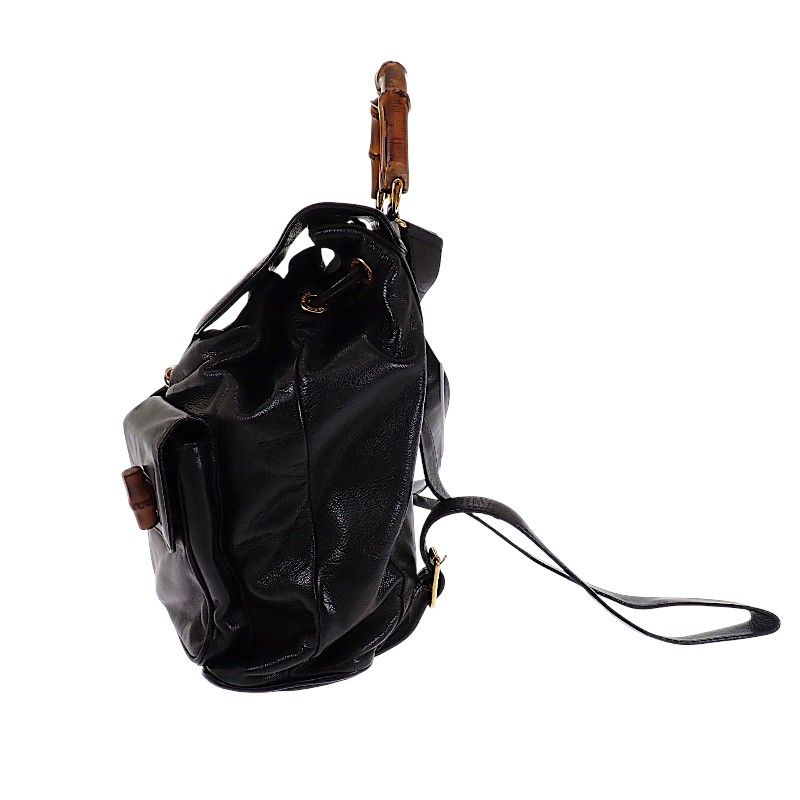 Gucci Bamboo Backpack Vintage 003 Leather Black Gold Masterpiece Retro — view 3
