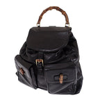 Gucci Bamboo Backpack Vintage 003 Leather Black Gold Masterpiece Retro — view 2