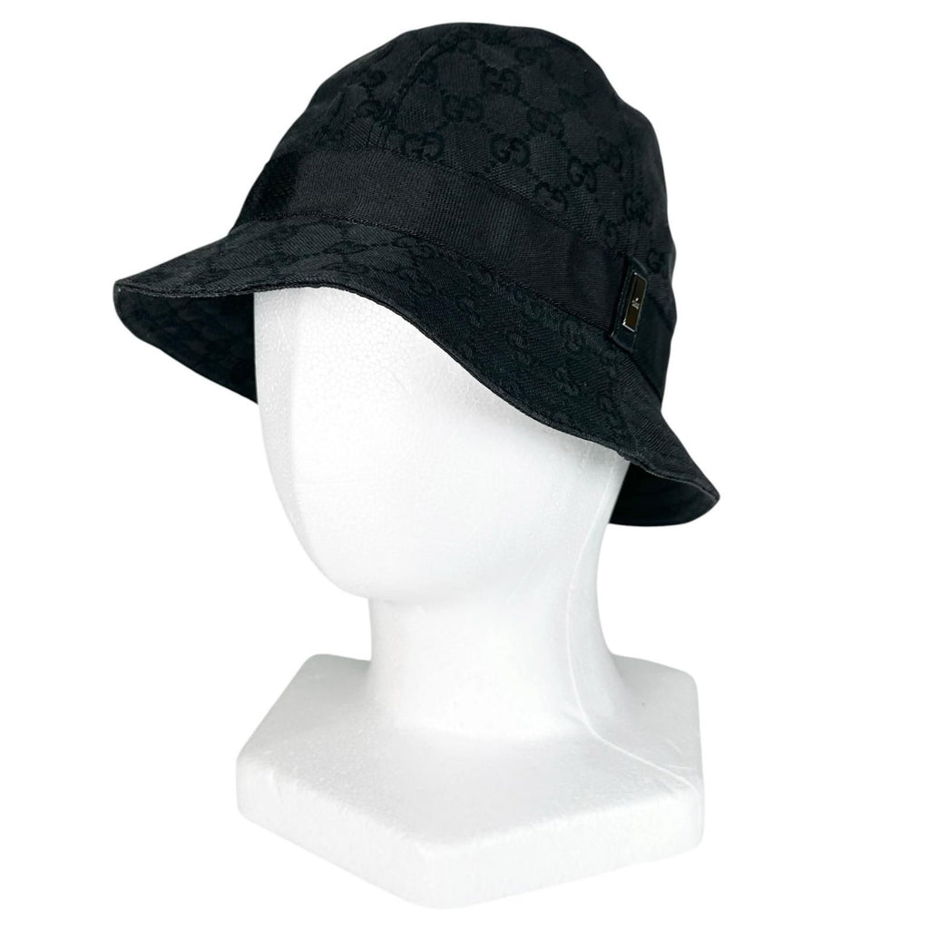 Gucci GG Canvas Hat Polyester Black Bucket