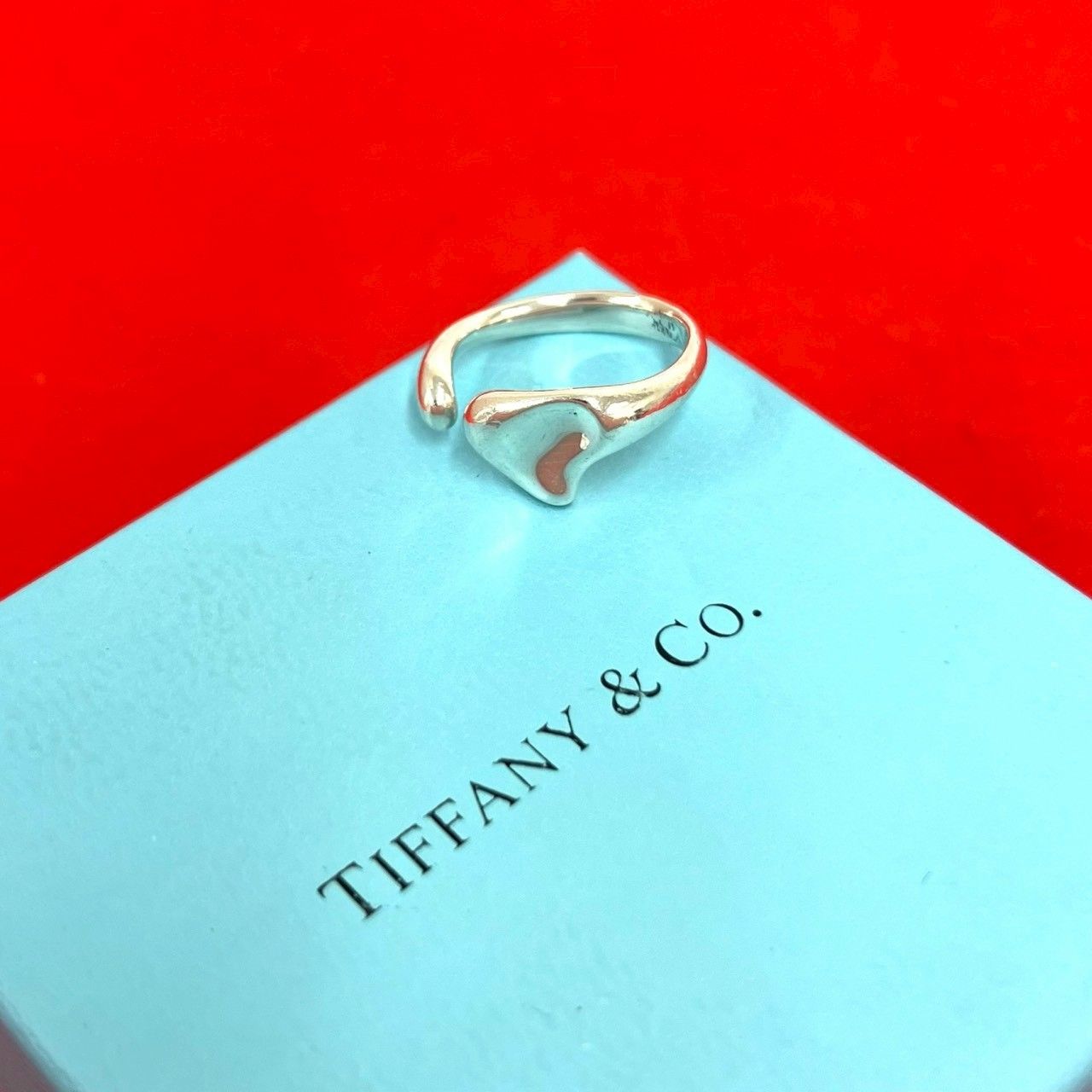 Tiffany & Co Vintage Full Heart Ring 925 Sterling Silver
