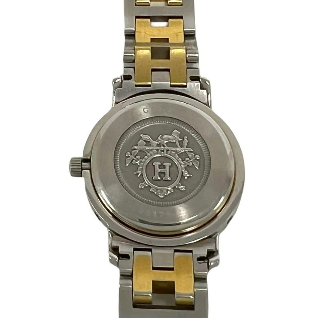 Hermes Vintage Clipper Stainless Steel Quartz Watch Silver Gold — view 5