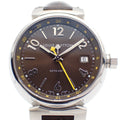 Louis Vuitton Tambour GMT Automatic Winding Watch Brown Dial Leather Strap