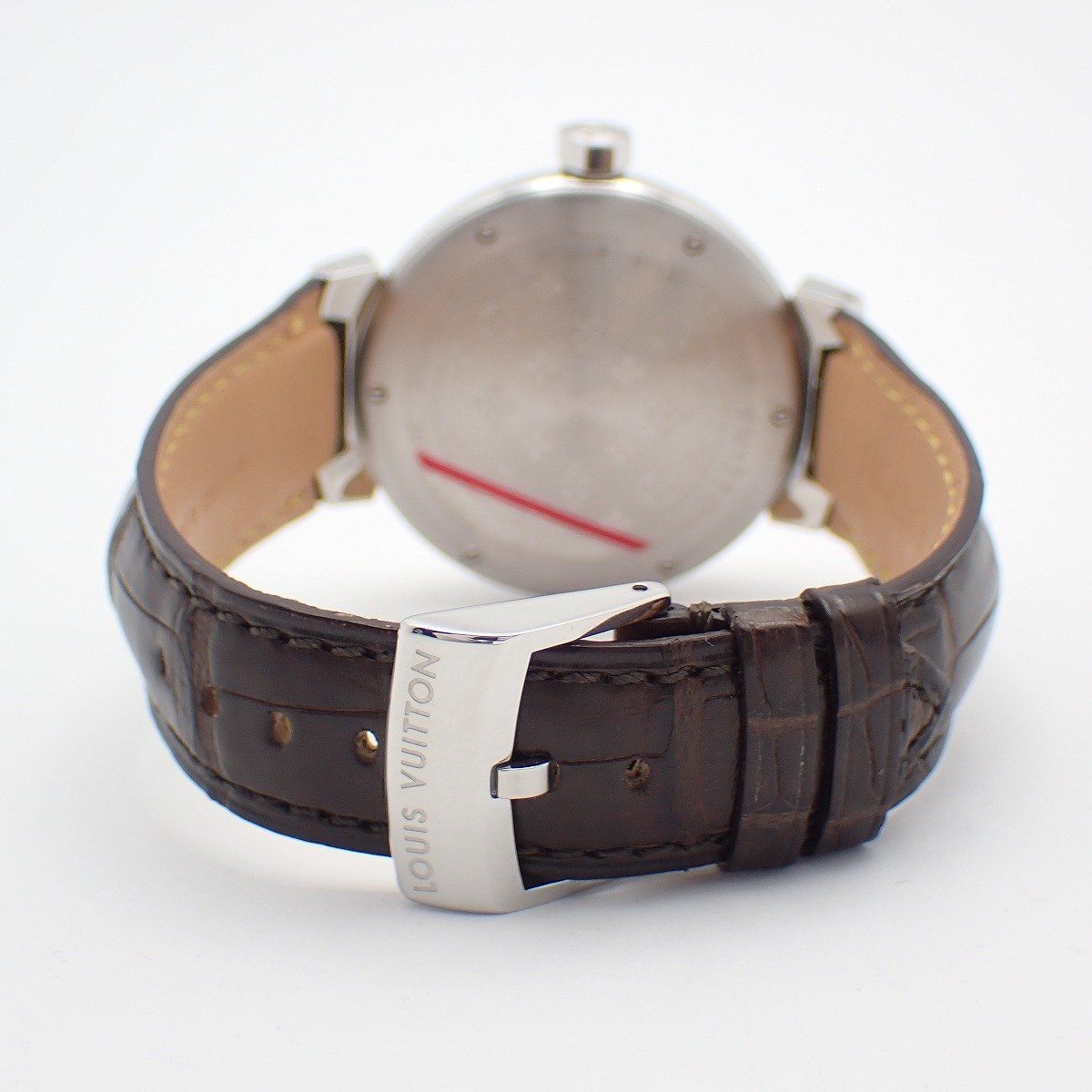 Louis Vuitton Tambour GMT Automatic Winding Watch Brown Dial Leather Strap — view 3
