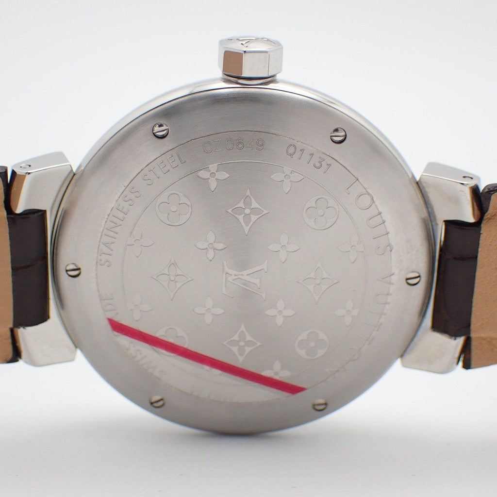 Louis Vuitton Tambour GMT Automatic Winding Watch Brown Dial Leather Strap — view 9