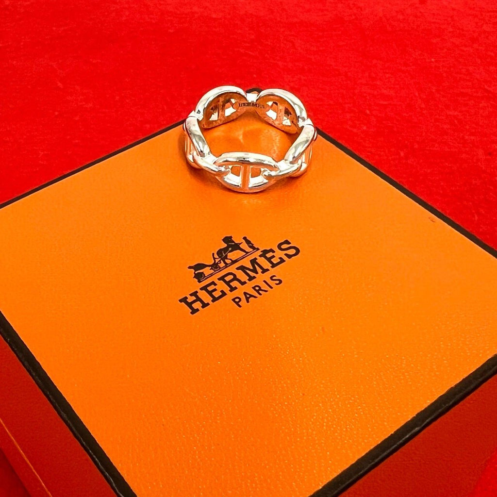 Hermes Chaine D'ancre Ring 925 Sterling Silver