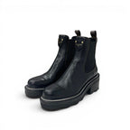 Louis Vuitton Bob le Line Monogram Boots Short Shoes Leather Black Ankle Side
