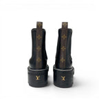 Louis Vuitton Bob le Line Monogram Boots Short Shoes Leather Black Ankle Side — view 5