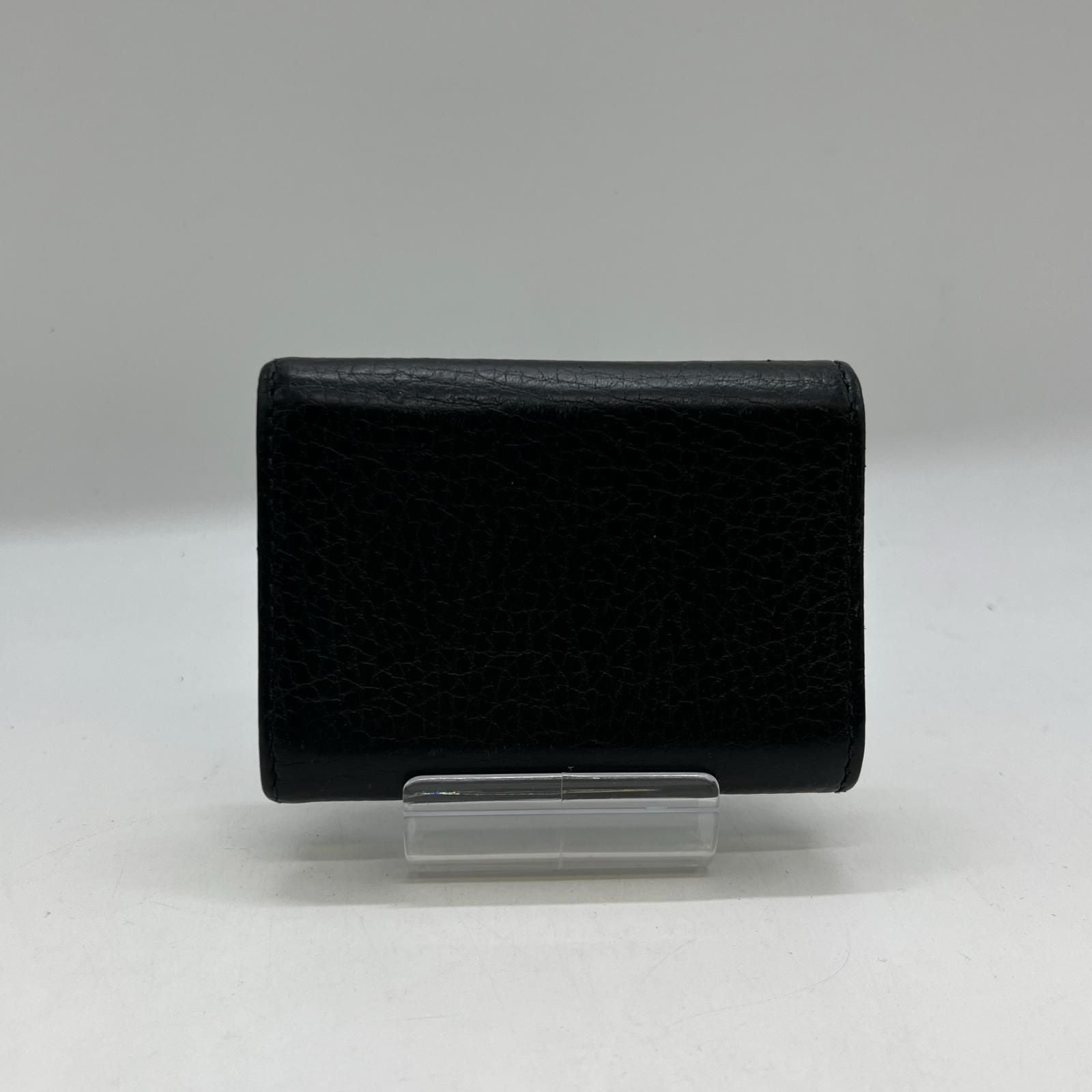 Gucci Trifold Wallet GG Marmont Hook Calfskin Leather Black — view 3