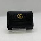 Gucci Trifold Wallet GG Marmont Hook Calfskin Leather Black — view 2