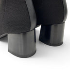 Hermes Fontaine Boots Long Shoes Fabric Leather Black Knit Exlibris — view 9