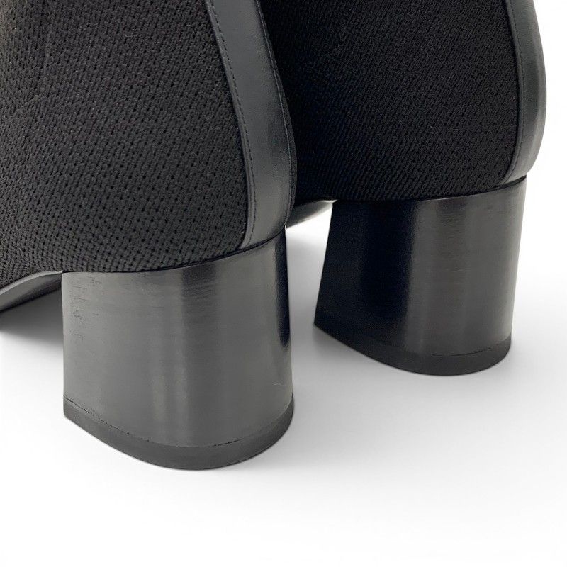 Hermes Fontaine Boots Long Shoes Fabric Leather Black Knit Exlibris — view 9