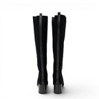 Hermes Fontaine Boots Long Shoes Fabric Leather Black Knit Exlibris — view 5