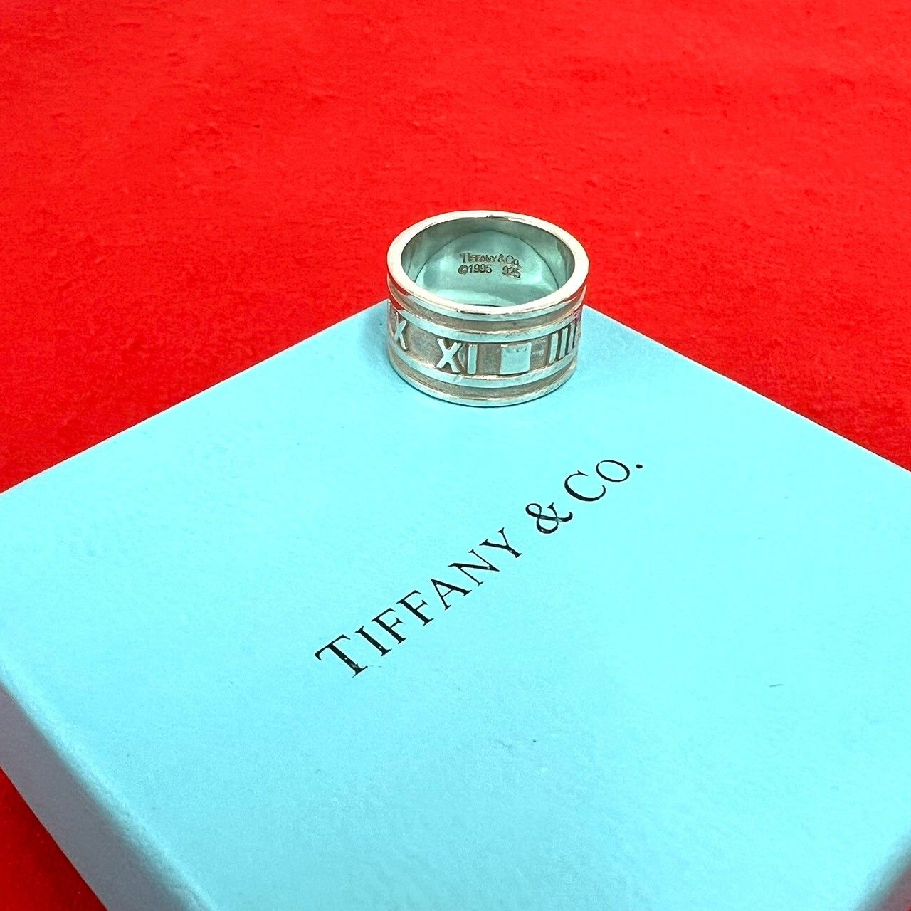 Tiffany & Co Vintage Wide Atlas Ring 925 Sterling Silver