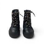 Hermes Fresh Boots Short Shoes Nylon Leather Black Orange Lace — view 3