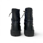 Hermes Fresh Boots Short Shoes Nylon Leather Black Orange Lace — view 5