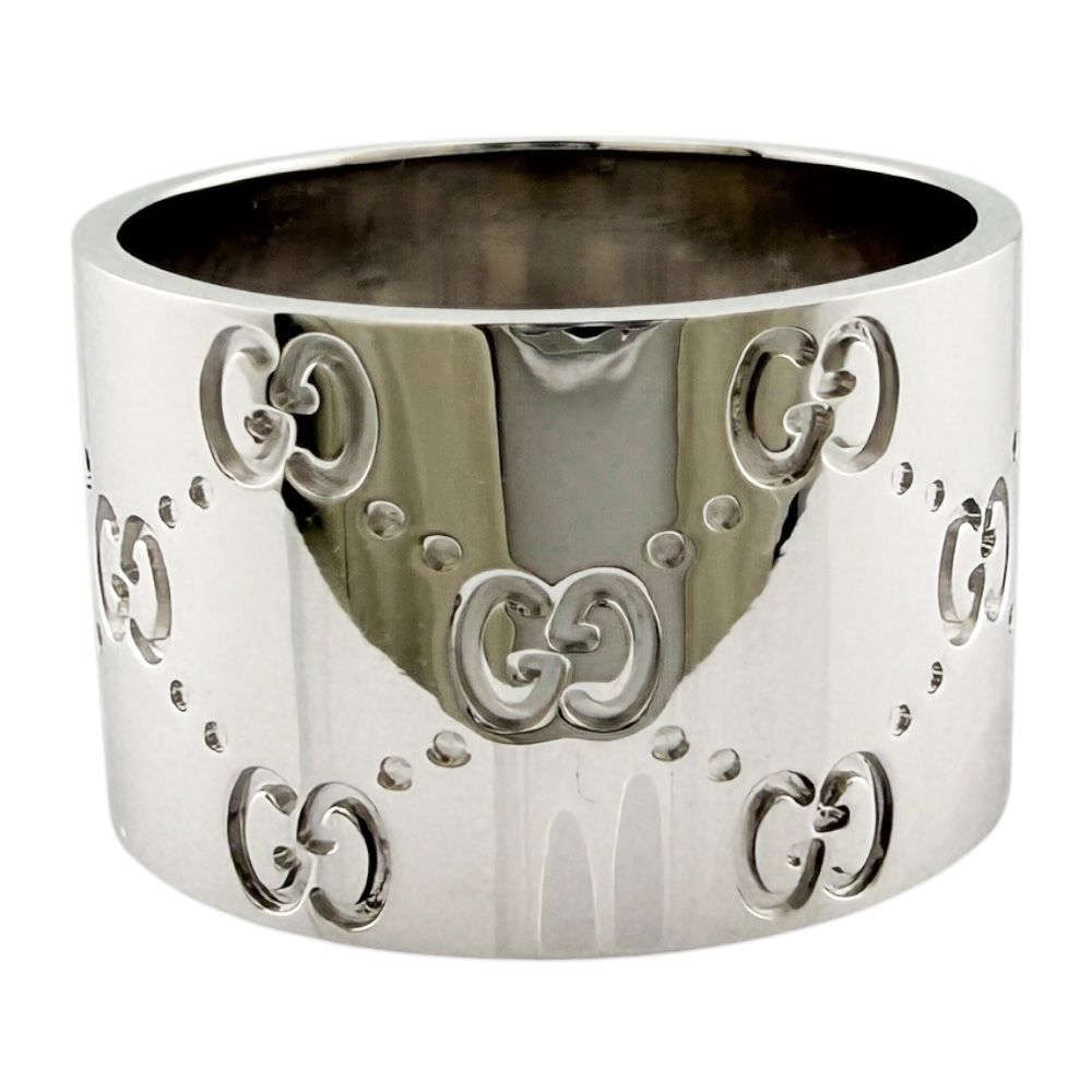 Gucci Icon Wide Ring 18k White Gold — view 4
