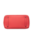 Hermes Birkin 35 Handbag Retourne Rouge Tomato Silver Taurillon Clemence — view 3