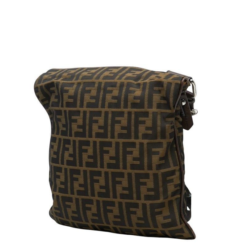 Fendi Zucca Crossbody Shoulder Bag Khaki Brown Nylon Leather — view 2