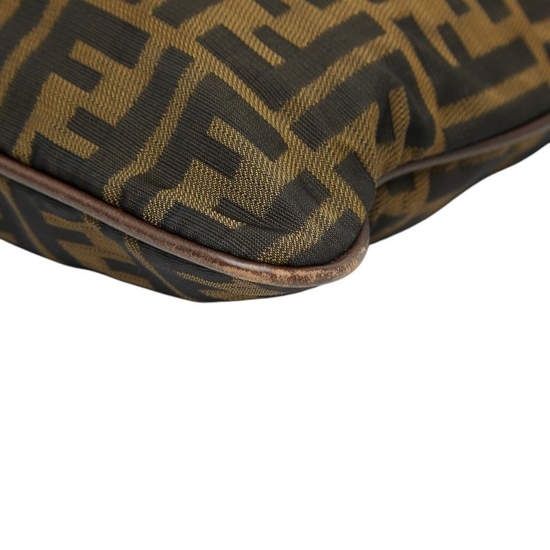 Fendi Zucca Crossbody Shoulder Bag Khaki Brown Nylon Leather — view 4