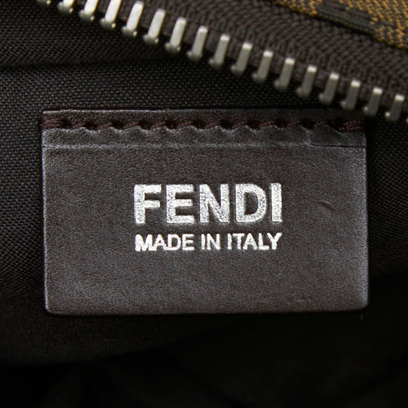 Fendi Zucca Crossbody Shoulder Bag Khaki Brown Nylon Leather — view 7