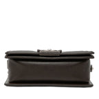 Chanel CC Logo Mini Boy Blanc Chain Shoulder Bag Black Lambskin — view 3