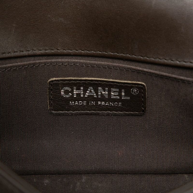 Chanel CC Logo Mini Boy Blanc Chain Shoulder Bag Black Lambskin — view 5