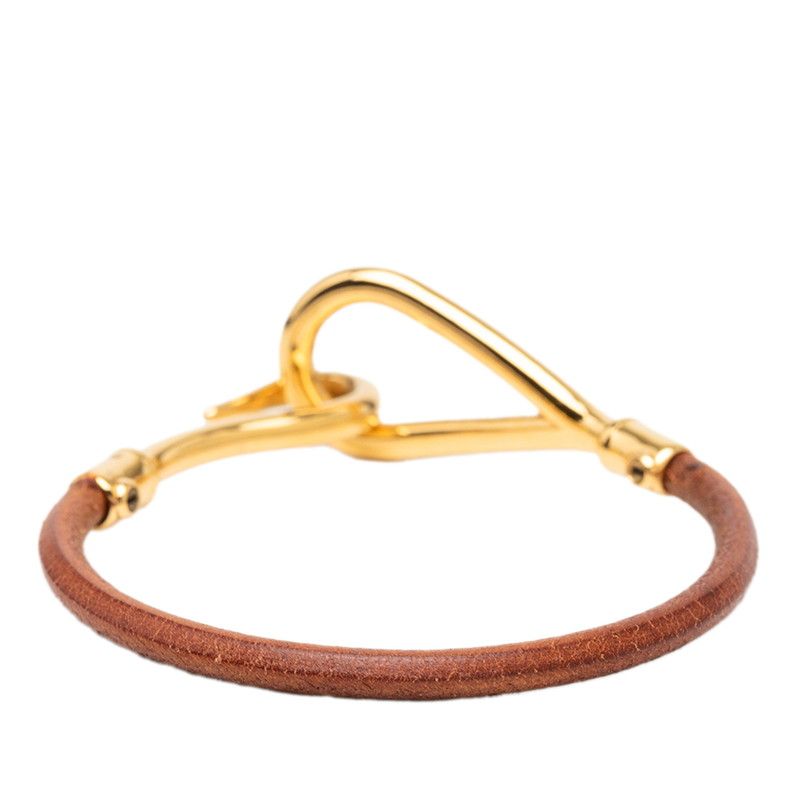 Hermes Jumbo Bracelet Gold Brown Plated Leather — view 3