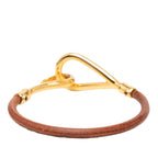 Hermes Jumbo Bracelet Gold Brown Plated Leather — view 3