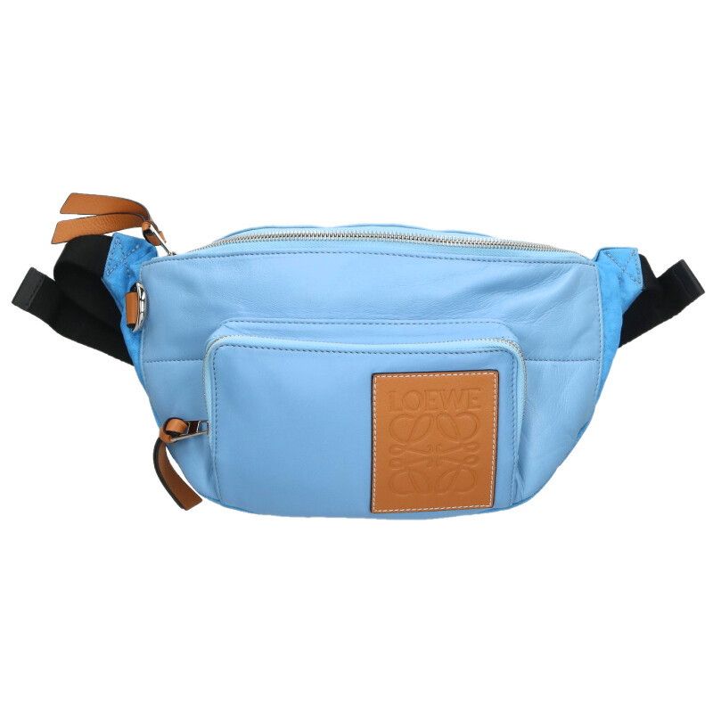 Loewe Puffy Bam Anagram Logo Patch Nylon Cut Replacement Leather Waist