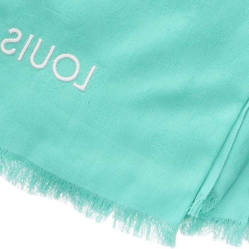 Louis Vuitton Etole Monogram Essential All Over Cotton Fringe Shawl Scarf — view 2
