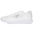 Prada Low Cut Sneakers with Triangular Plate 7.5