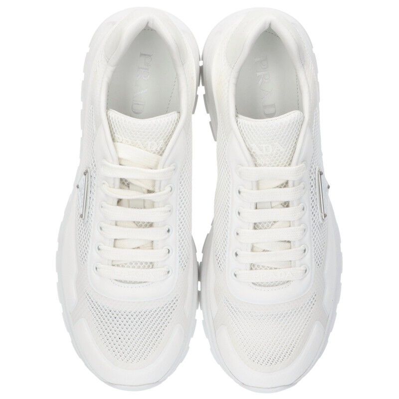 Prada Low Cut Sneakers with Triangular Plate 7.5 — view 4