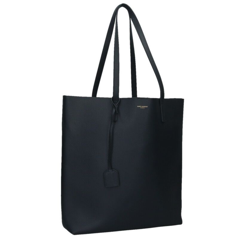 Saint Laurent Paris North South Shopping Leather Tote with Pouch