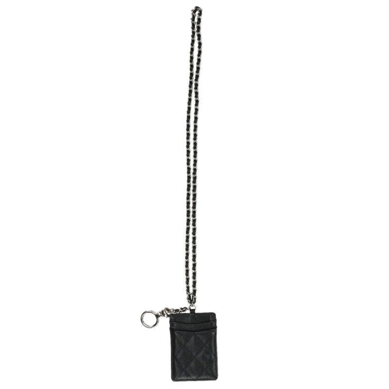 Chanel CC Logo Caviar Leather Neck Strap Card Case — view 2