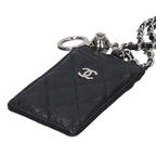Chanel CC Logo Caviar Leather Neck Strap Card Case — view 3