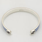 Gucci Adidas Calf Bracelet Bangle 17 16.5 cm Blue Color Stripe Gold Trefoil — view 7