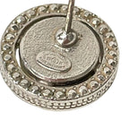 Chanel Earrings CC Logo Pearl White Silver Rhinestone — view 4