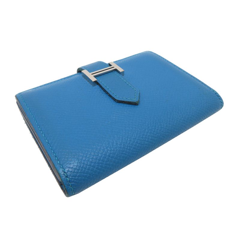 Hermes Card Case Card Holders Blue — view 3