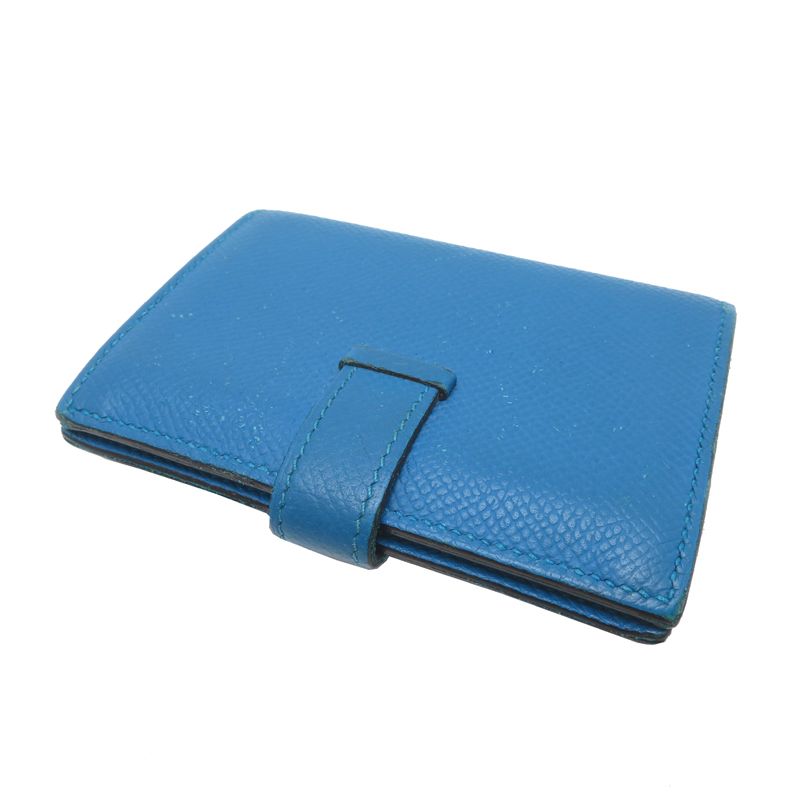 Hermes Card Case Card Holders Blue — view 4