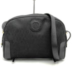 Dior Shoulder Bag Honeycomb Canvas Leather Black