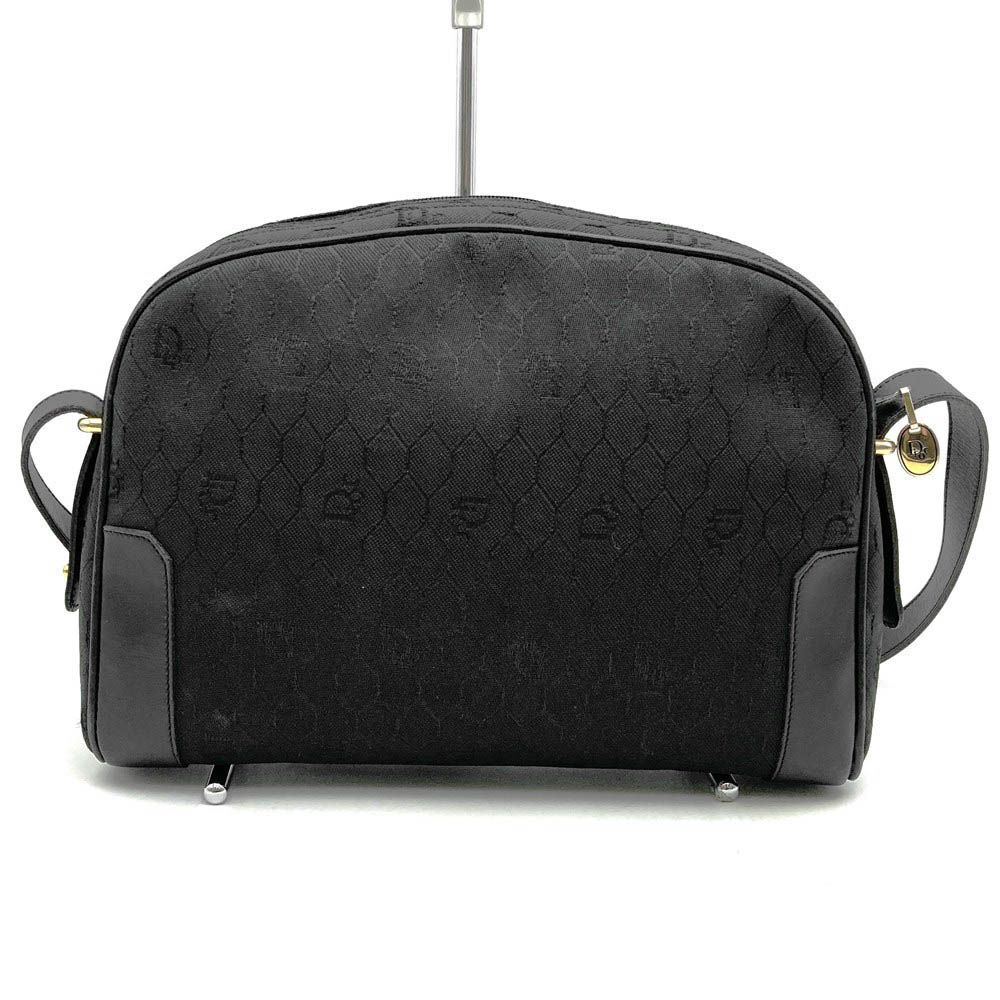 Dior Shoulder Bag Honeycomb Canvas Leather Black — view 2