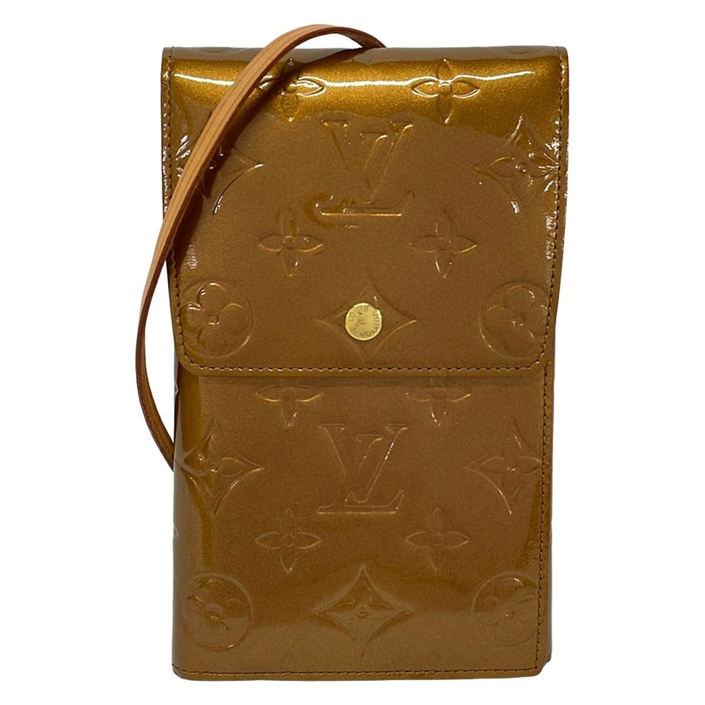 Louis Vuitton Wallet Monogram Vernis Walker Blanc Shoulder Leather