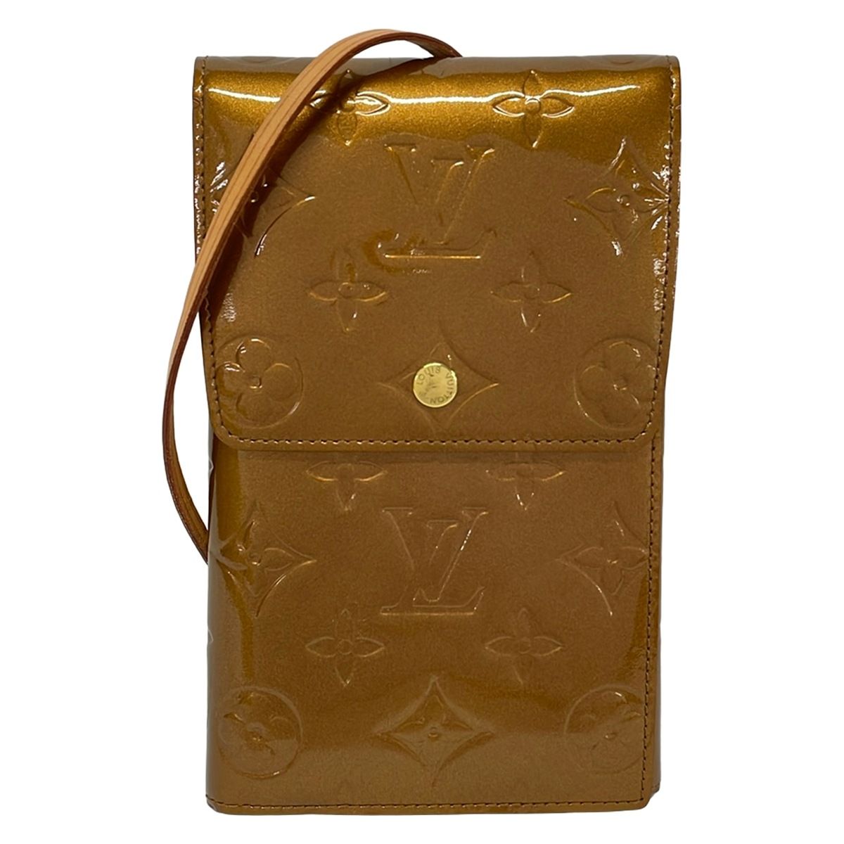 Louis Vuitton Wallet Monogram Vernis Walker Blanc Shoulder Leather