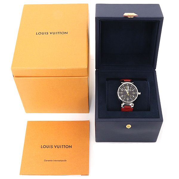 Louis Vuitton Watch Tambour Monogram Brown Dial Quartz Polished — view 2