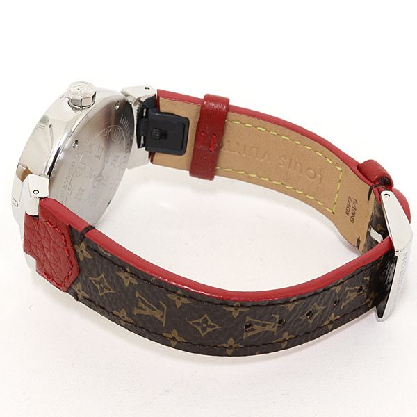 Louis Vuitton Watch Tambour Monogram Brown Dial Quartz Polished — view 5