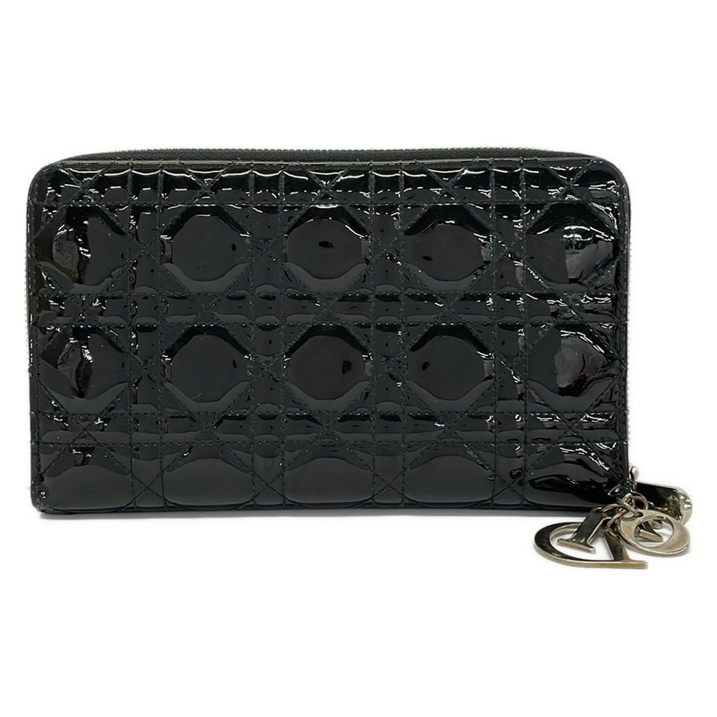 Dior Wallet Lady Black Zip Around Leather — view 2