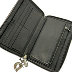 Dior Wallet Lady Black Zip Around Leather — view 4
