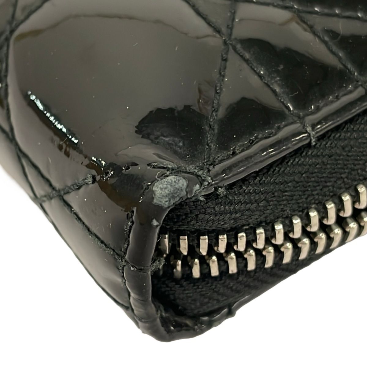 Dior Wallet Lady Black Zip Around Leather — view 8