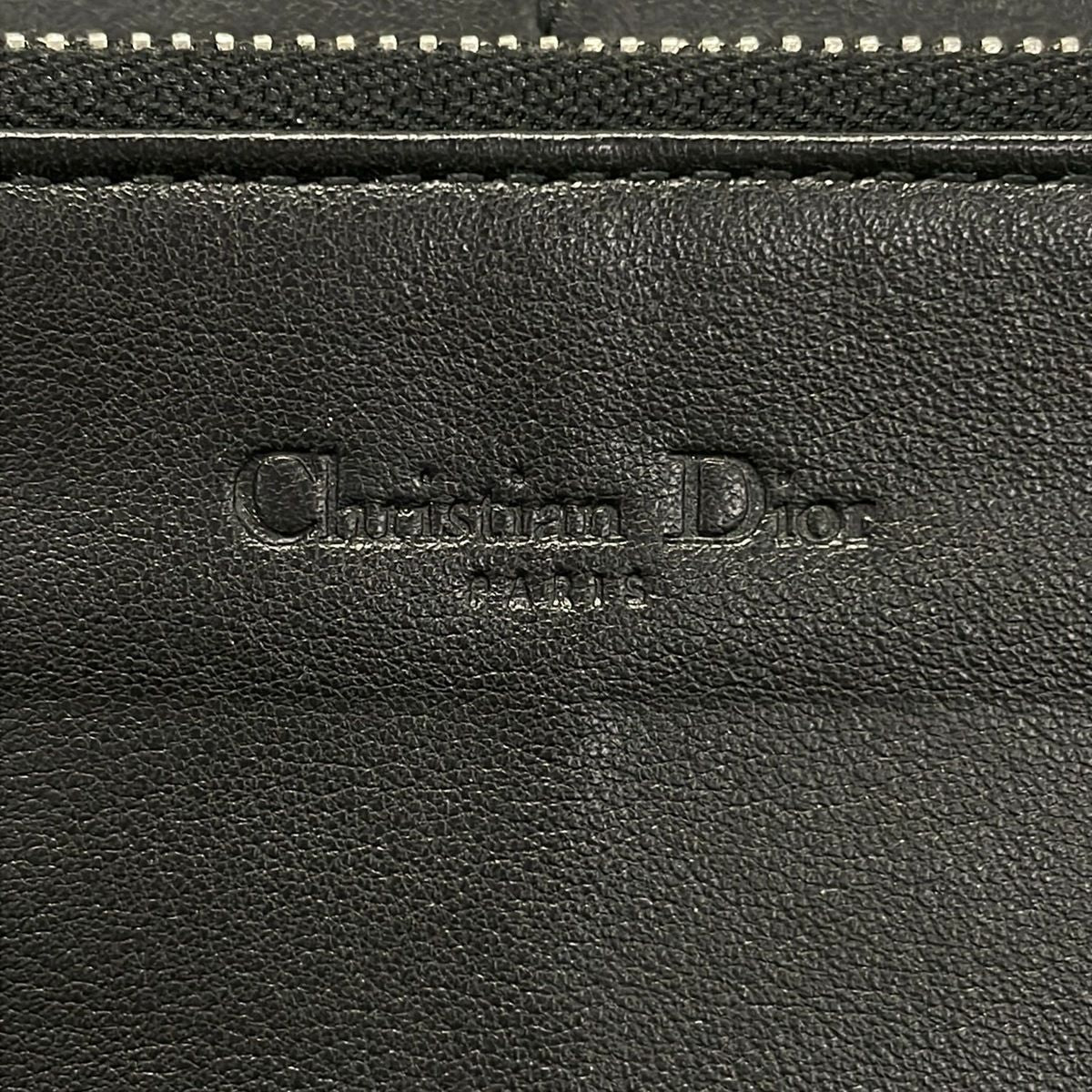 Dior Wallet Lady Black Zip Around Leather — view 6